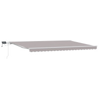 Produktbild för Utdragbar markis Ljusgrå 500 × 350 cm Duk och Aluminium