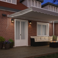 Produktbild för Utdragbar markis Ljusgrå 500 × 350 cm Duk och Aluminium