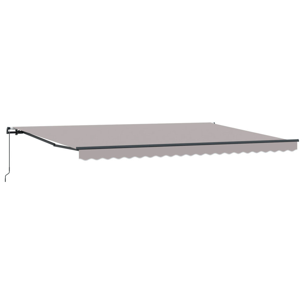 Produktbild för Utdragbar markis Ljusgrå 500 × 350 cm Polyester och aluminium
