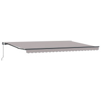 Produktbild för Utdragbar markis Ljusgrå 500 × 350 cm Polyester och aluminium