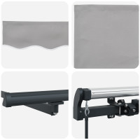 Produktbild för Utdragbar markis Ljusgrå 500 × 350 cm Polyester och aluminium