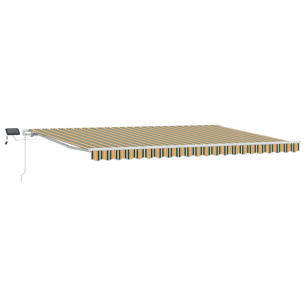 Produktbild för Utdragbar markis Grön och gul 500 × 350 cm Duk och Aluminium