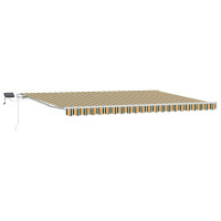 Produktbild för Utdragbar markis Grön och gul 500 × 350 cm Duk och Aluminium