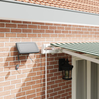 Produktbild för Utdragbar markis Grön och Vit 500 × 350 cm Duk och Aluminium