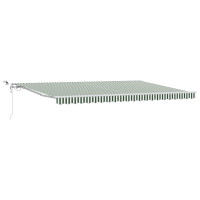 Produktbild för Utdragbar markis Grön och Vit 500 × 350 cm Polyester