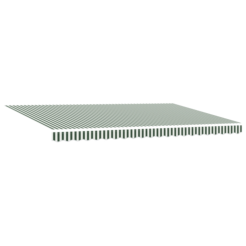Produktbild för Utdragbar markis Grön och Vit 500 × 350 cm