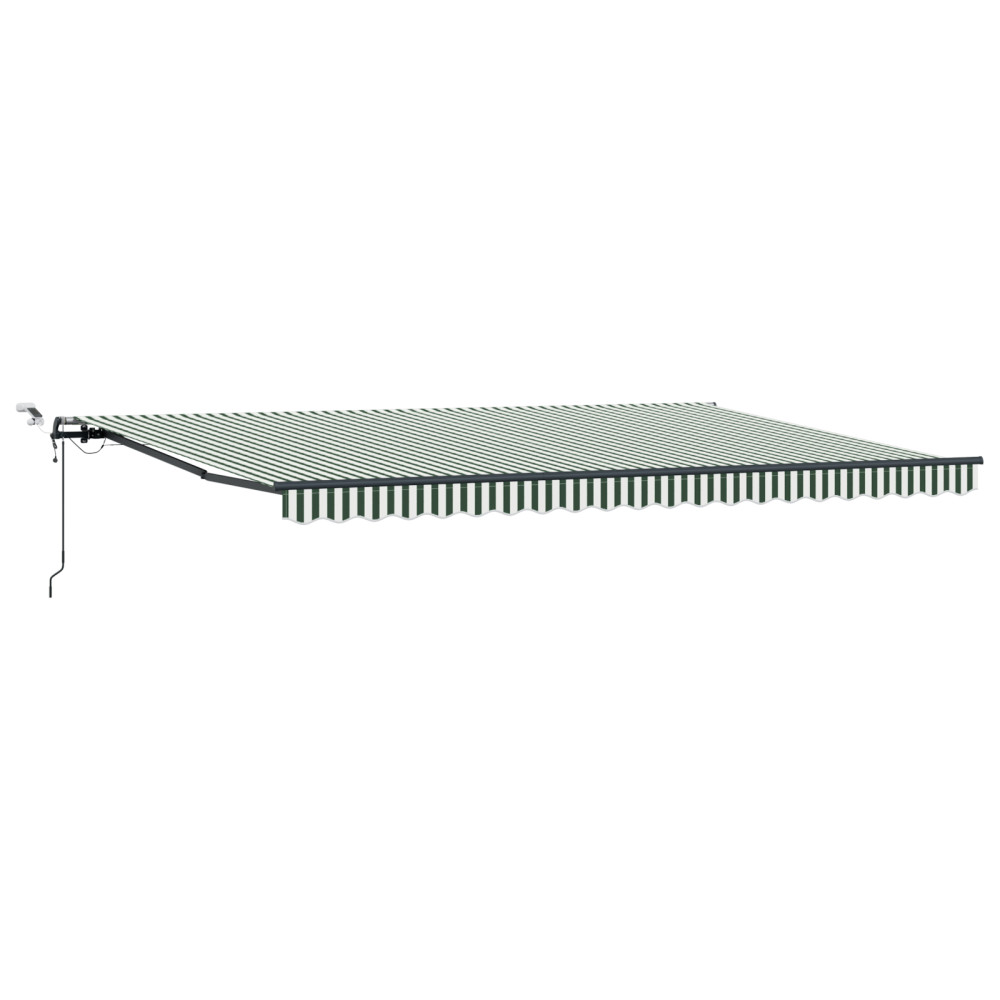 Produktbild för Utdragbar markis Grön och Vit 500 × 350 cm Polyester