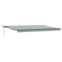Produktbild för Utdragbar markis Grön och Vit 500 × 350 cm Polyester