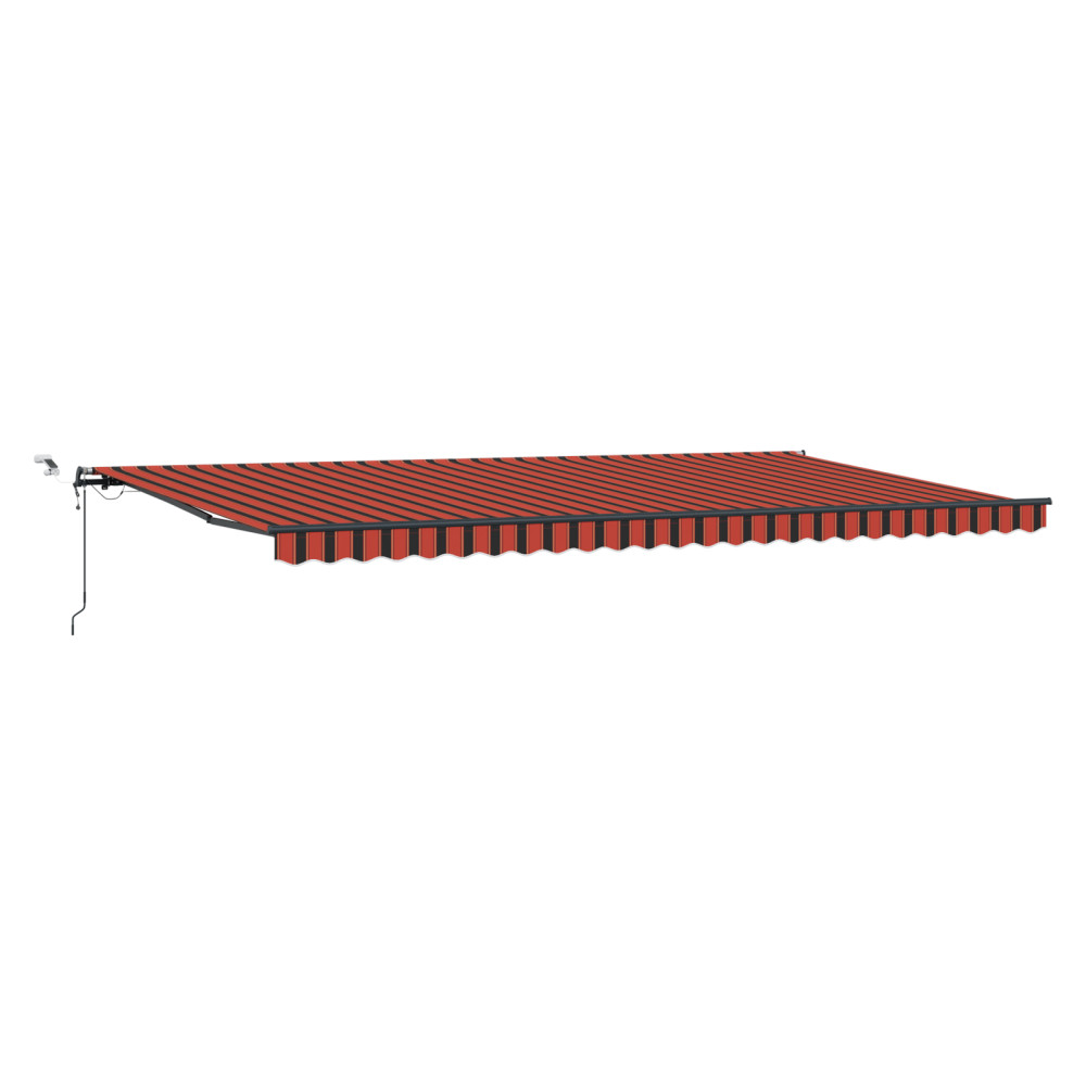 Produktbild för Utdragbar markis orange och brun 600 × 300 cm Polyester