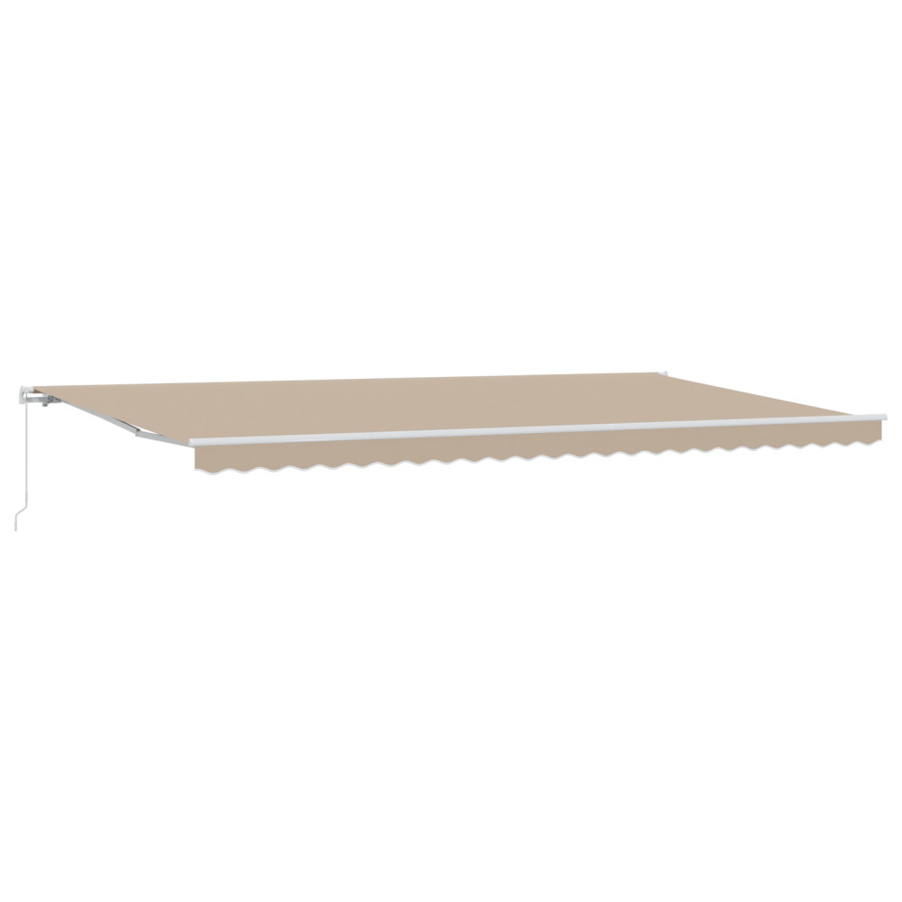 Produktbild för Utdragbar markis Beige 600 × 300 cm Polyester och aluminium