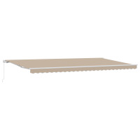 Produktbild för Utdragbar markis Beige 600 × 300 cm Polyester och aluminium