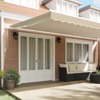 Produktbild för Utdragbar markis Beige 600 × 300 cm Polyester och aluminium