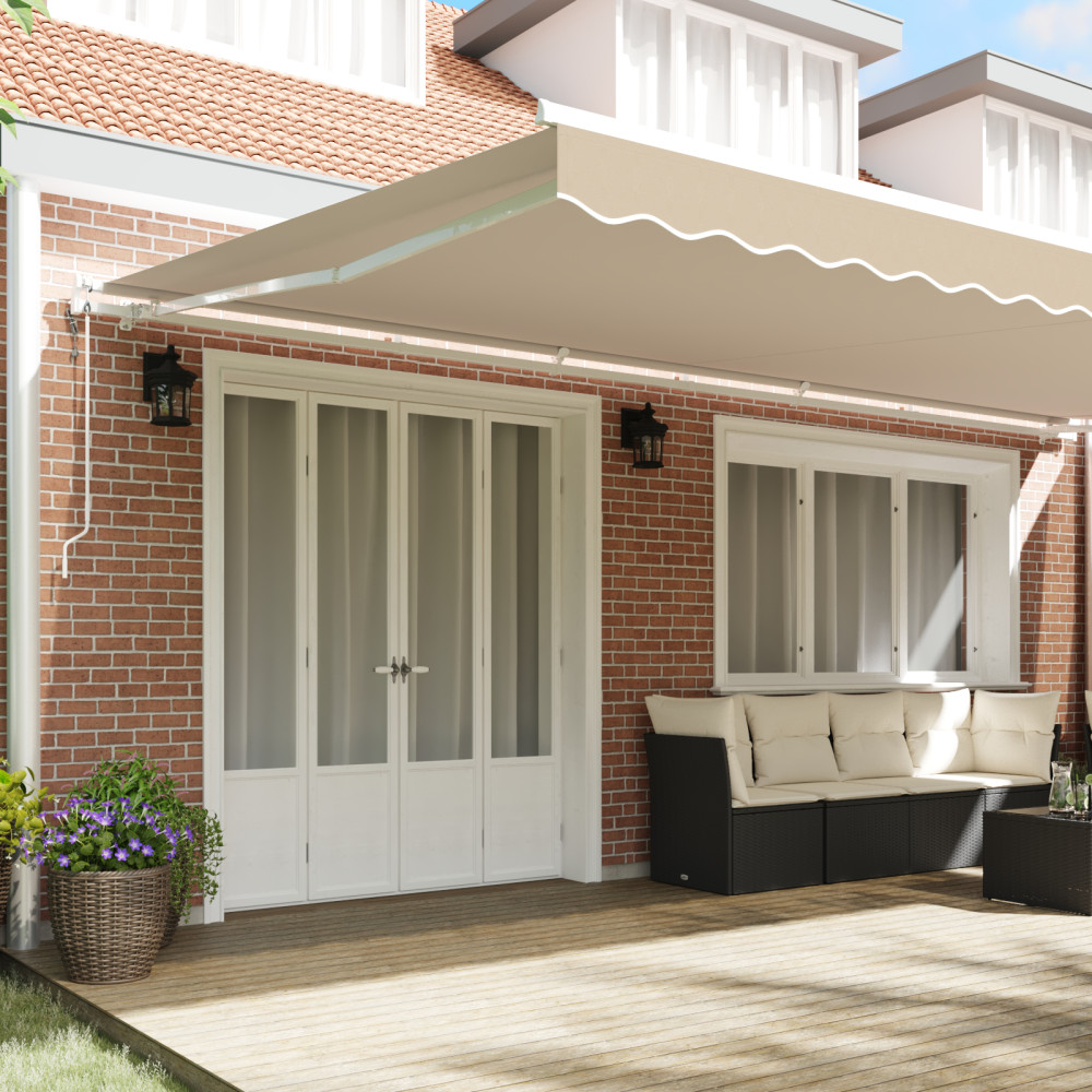 Produktbild för Utdragbar markis Beige 600 × 300 cm Duk och Aluminium
