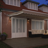 Produktbild för Utdragbar markis Beige 600 × 300 cm Polyester