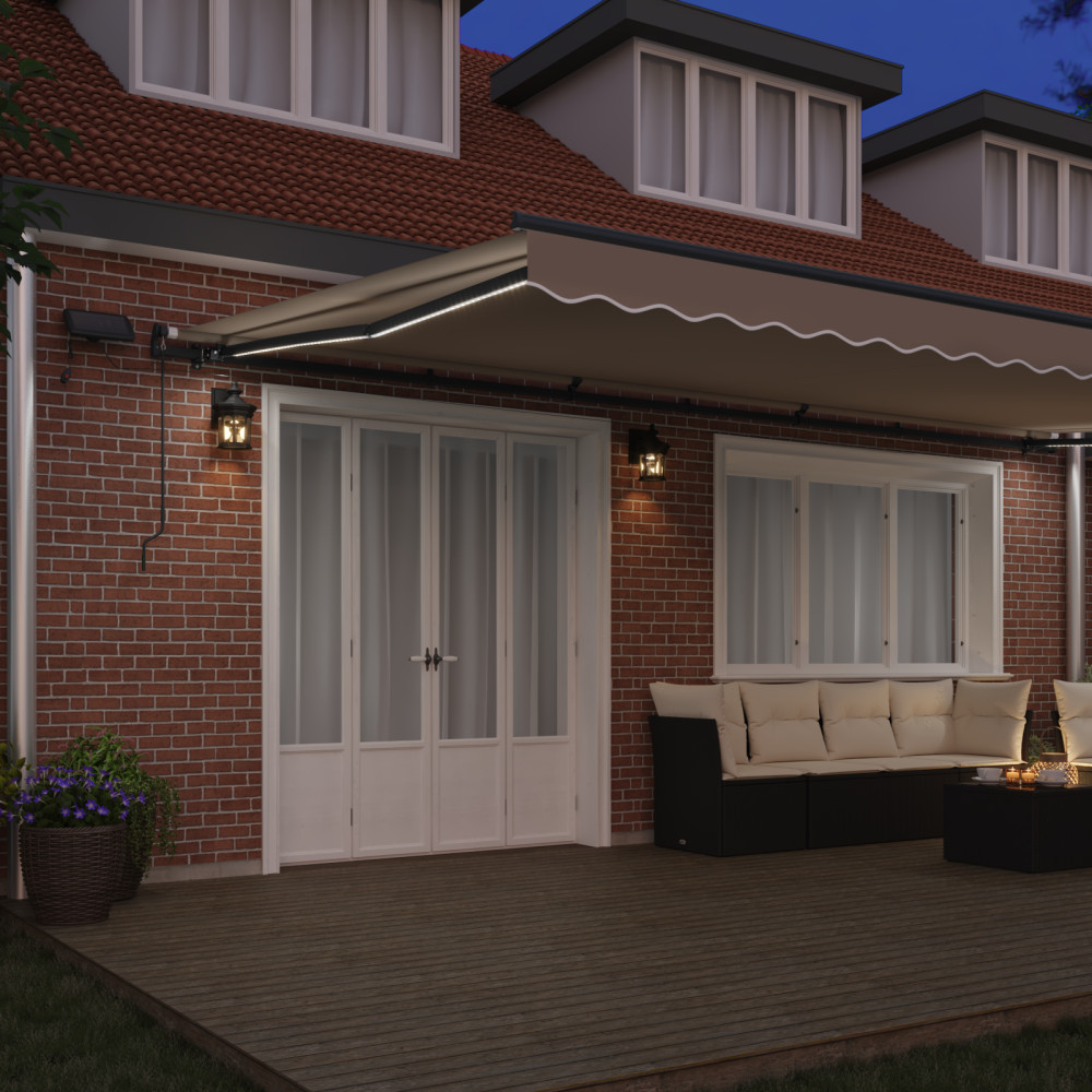 Produktbild för Utdragbar markis Beige 600 × 300 cm Duk och Aluminium