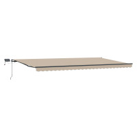 Produktbild för Utdragbar markis Beige 600 × 300 cm Duk och Aluminium