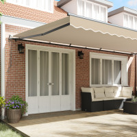 Produktbild för Utdragbar markis Beige 600 × 300 cm Duk och Aluminium
