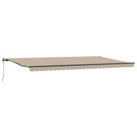 Produktbild för Utdragbar markis Beige 600 × 300 cm Duk och Aluminium