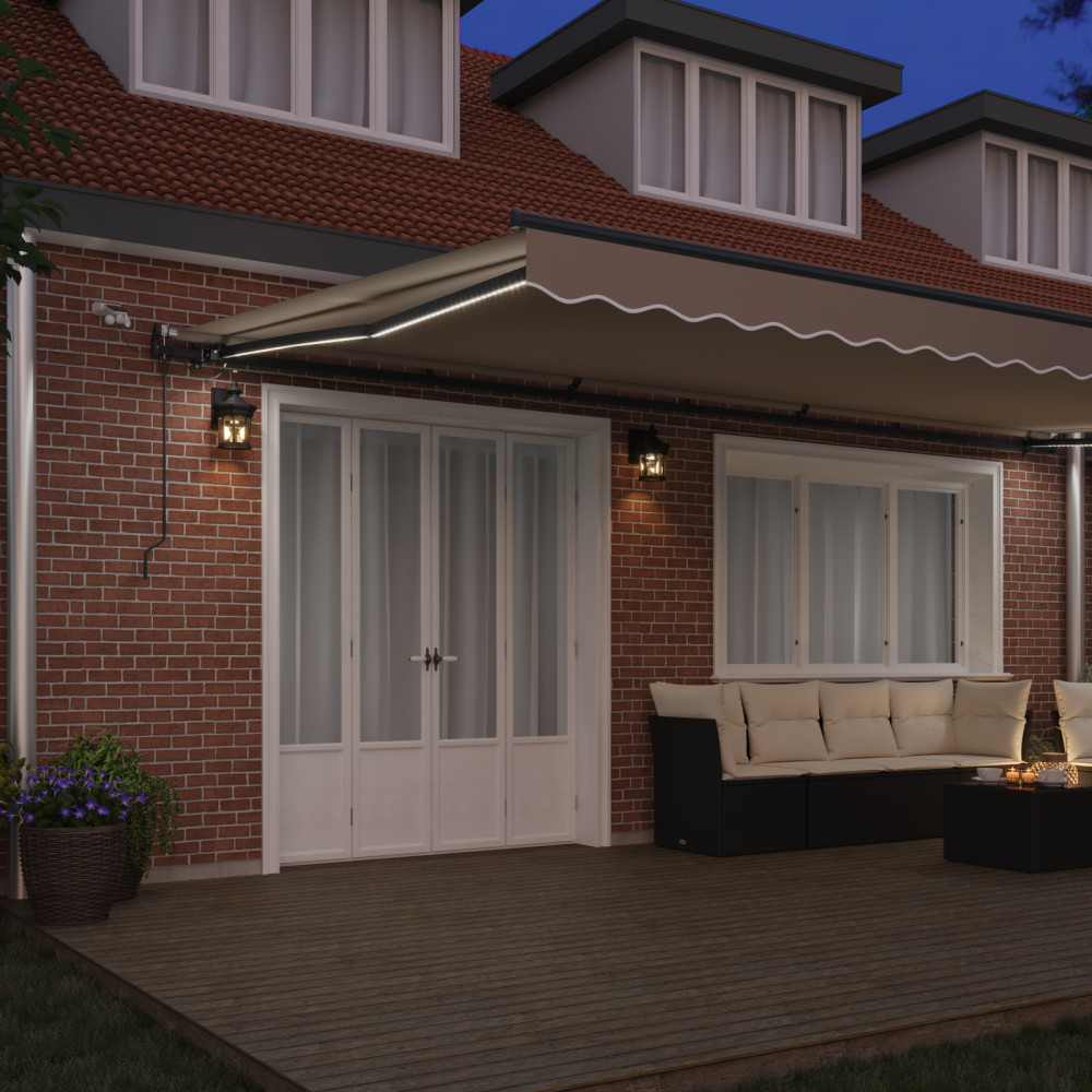 Produktbild för Utdragbar markis Beige 600 × 300 cm Polyester