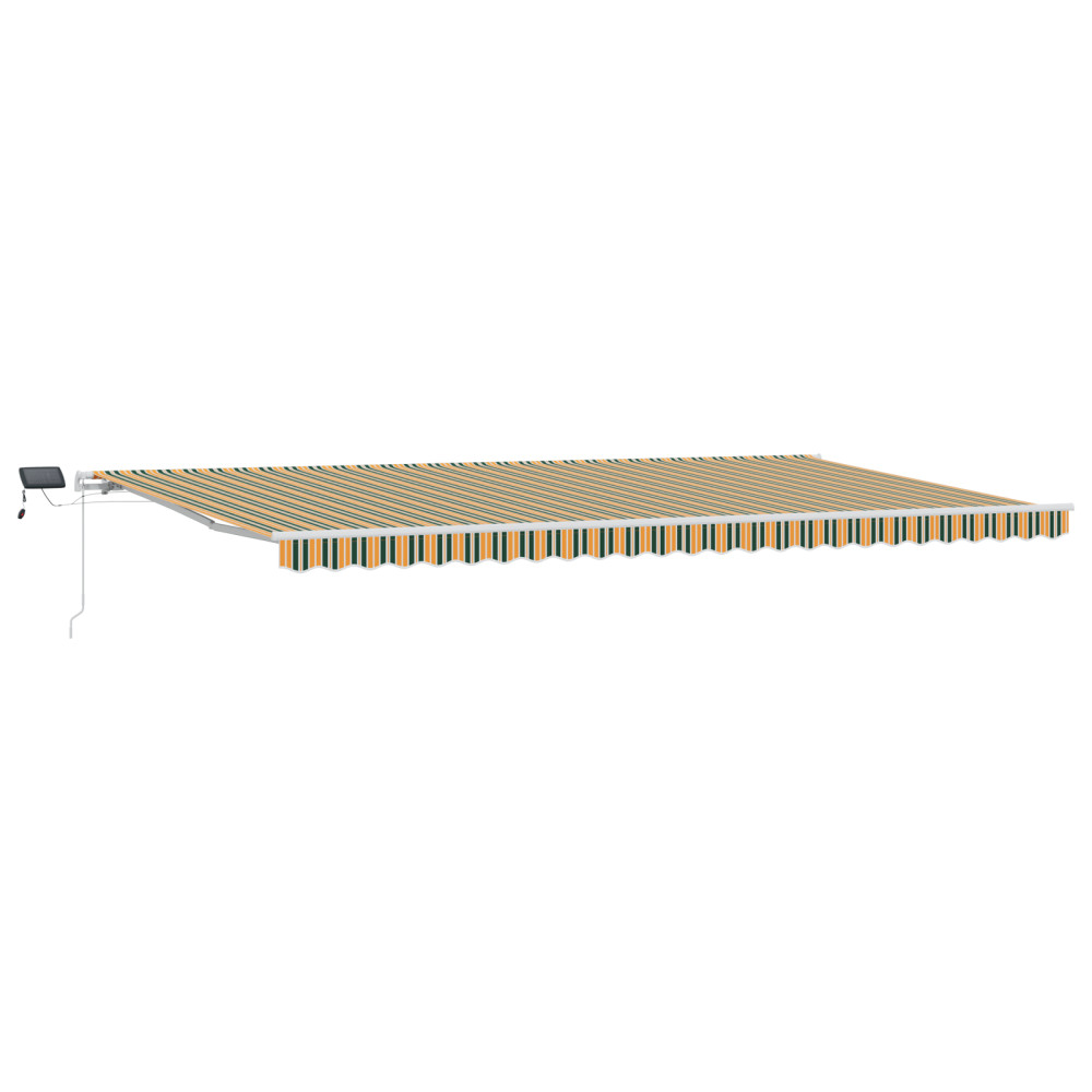 Produktbild för Utdragbar markis Grön och gul 600 × 300 cm Duk och Aluminium