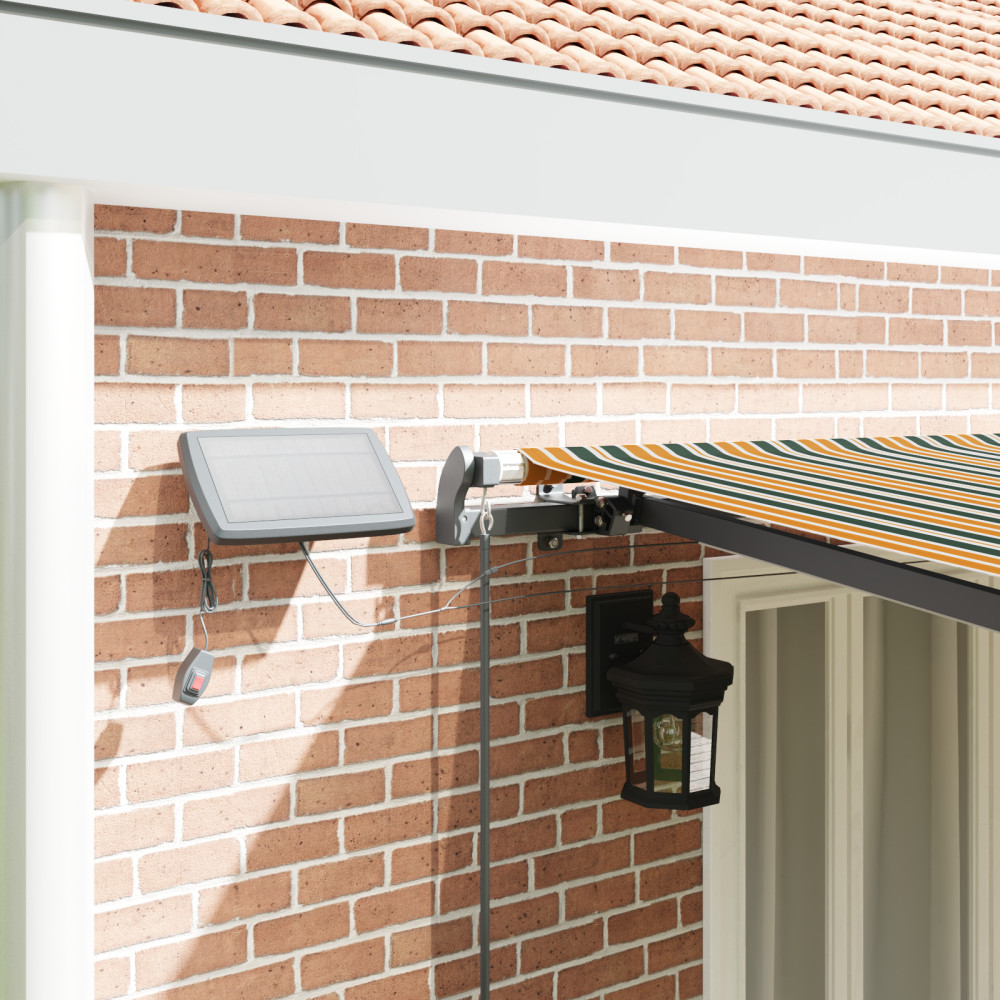 Produktbild för Utdragbar markis Grön och gul 600 × 300 cm Duk och Aluminium