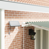 Produktbild för Utdragbar markis Grön och Vit 600 × 300 cm Duk och Aluminium