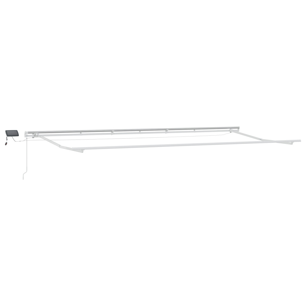 Produktbild för Utdragbar markis Grön och Vit 600 × 300 cm Duk och Aluminium