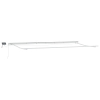 Produktbild för Utdragbar markis Grön och Vit 600 × 300 cm Duk och Aluminium