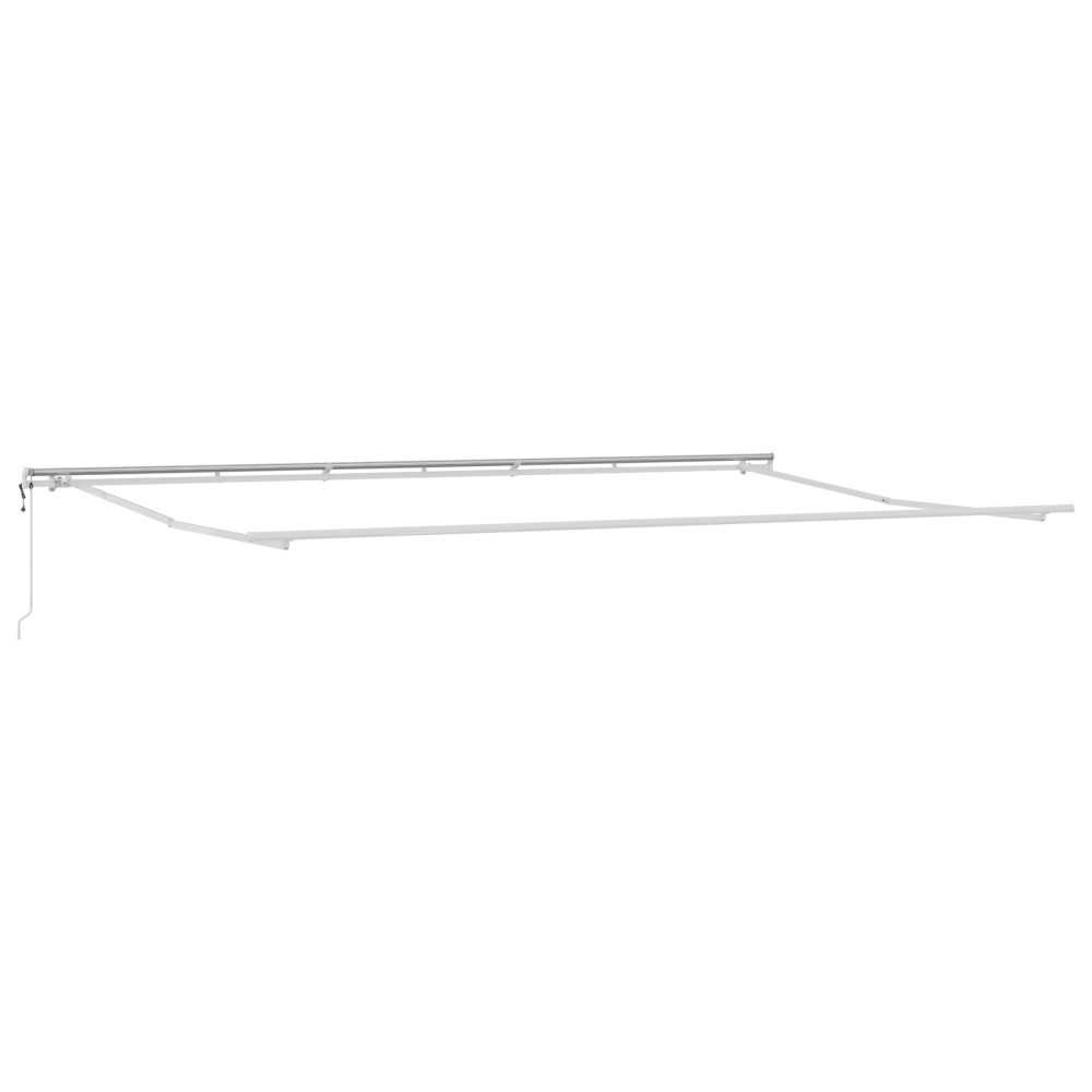 Produktbild för Utdragbar markis Grön och Vit 600 × 300 cm Duk och Aluminium