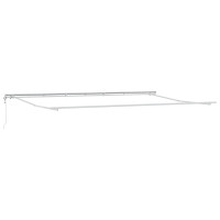 Produktbild för Utdragbar markis Grön och Vit 600 × 300 cm Duk och Aluminium