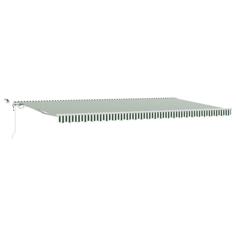 Produktbild för Utdragbar markis Grön och Vit 600 × 300 cm Polyester