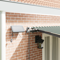 Produktbild för Utdragbar markis Grön och Vit 600 × 300 cm Duk och Aluminium