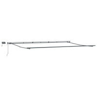 Produktbild för Utdragbar markis Grön och Vit 600 × 300 cm Duk och Aluminium