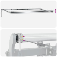 Produktbild för Utdragbar markis Grön och Vit 600 × 300 cm Duk och Aluminium