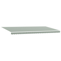 Produktbild för Utdragbar markis Grön och Vit 600 × 300 cm Duk och Aluminium