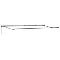 Produktbild för Utdragbar markis Grön och Vit 600 × 300 cm Duk och Aluminium