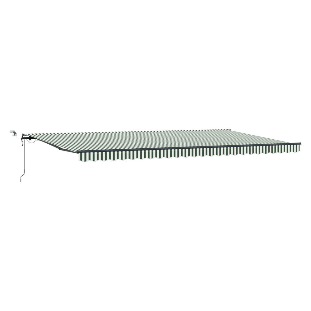 Produktbild för Utdragbar markis Grön och Vit 600 × 300 cm Polyester