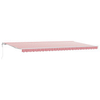 Produktbild för Utdragbar markis Röd och Vit 600 × 350 cm Duk och Aluminium