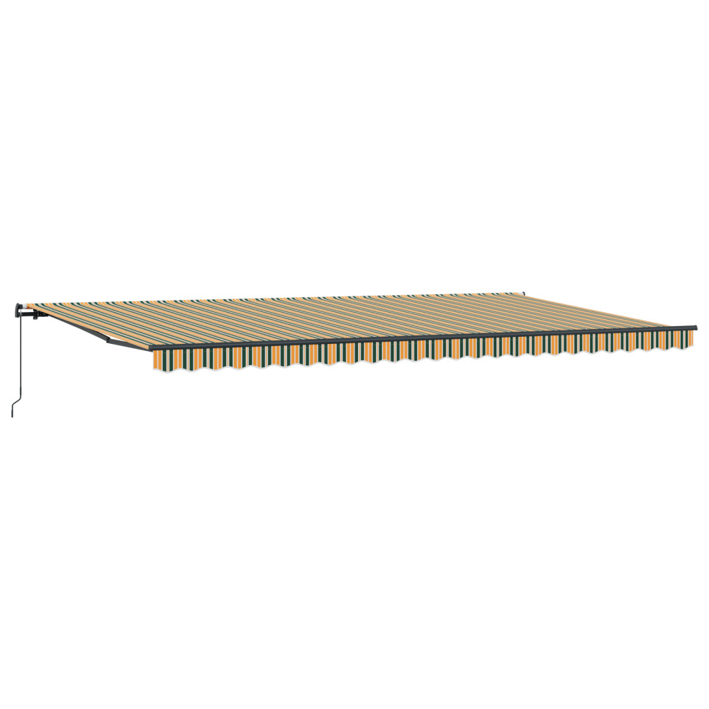 Produktbild för Utdragbar markis Grön och gul 600 × 350 cm