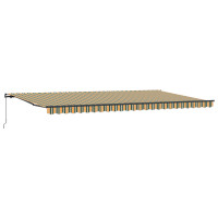 Produktbild för Utdragbar markis Grön och gul 600 × 350 cm