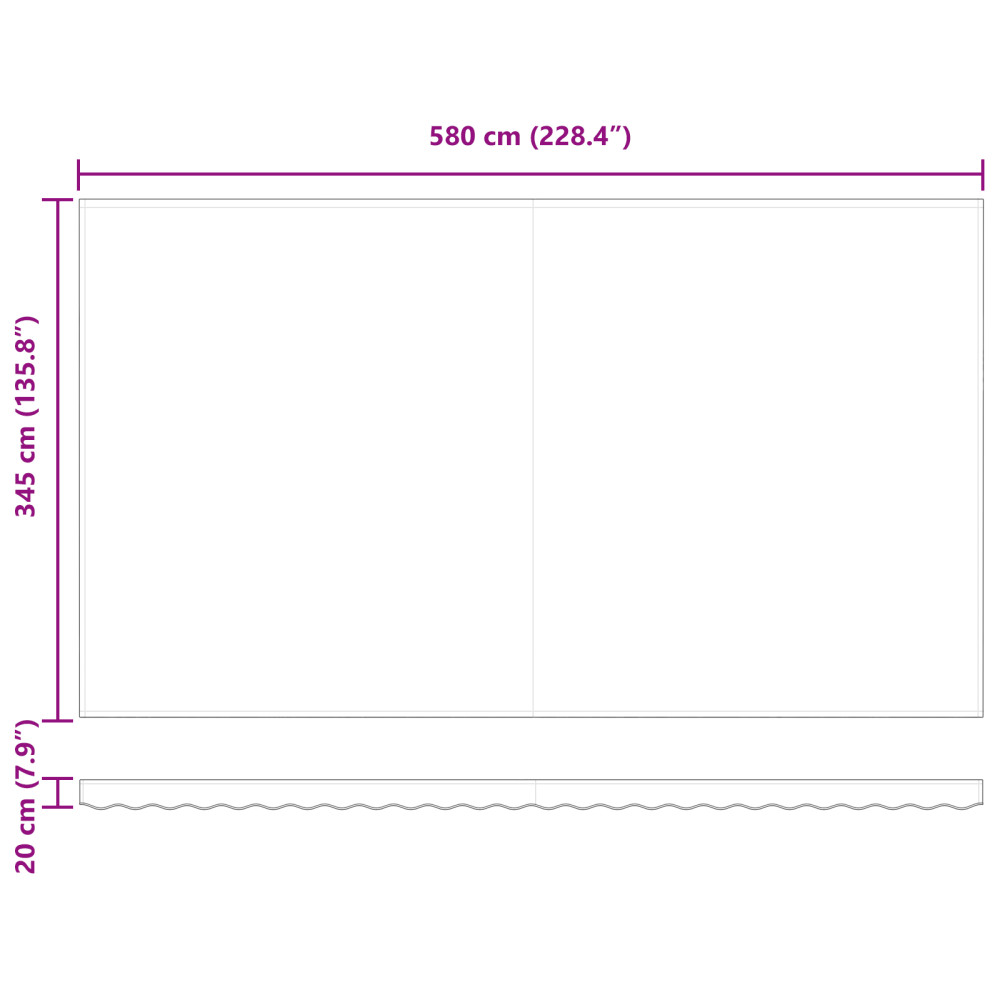 Produktbild för Utdragbar markis Grön och Vit 600 × 350 cm