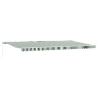 Produktbild för Utdragbar markis Grön och Vit 600 × 350 cm