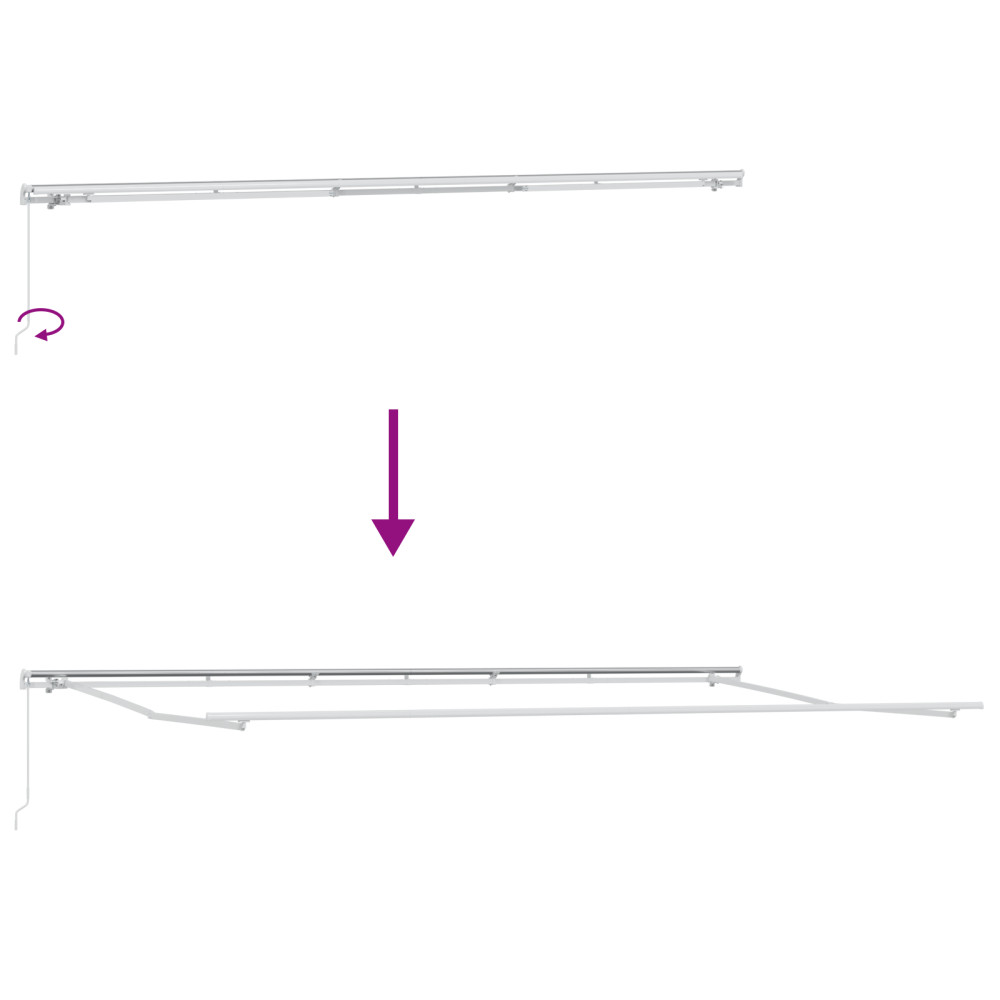 Produktbild för Utdragbar markis Grön och Vit 600 × 350 cm