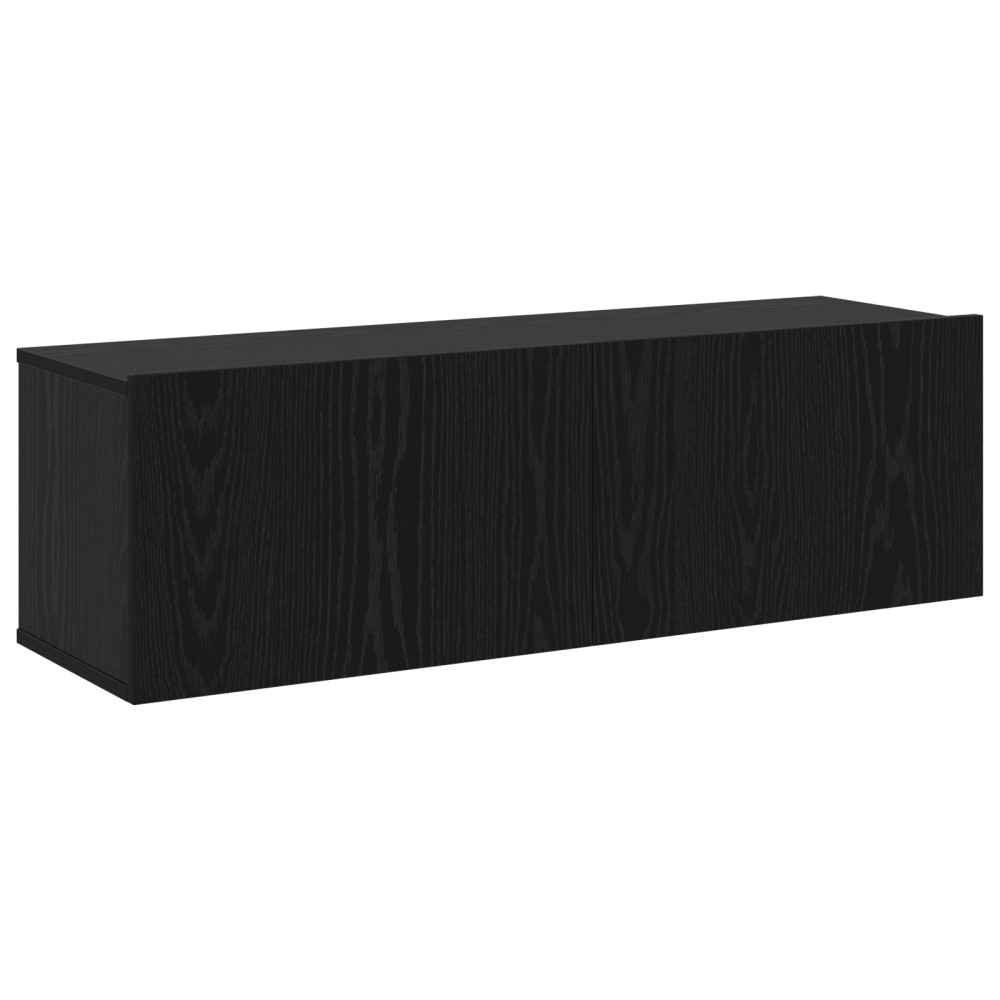Produktbild för TV-bänkset 7 pcs Svart Ek 100 x 30 x 30 cm Konstruerat trä