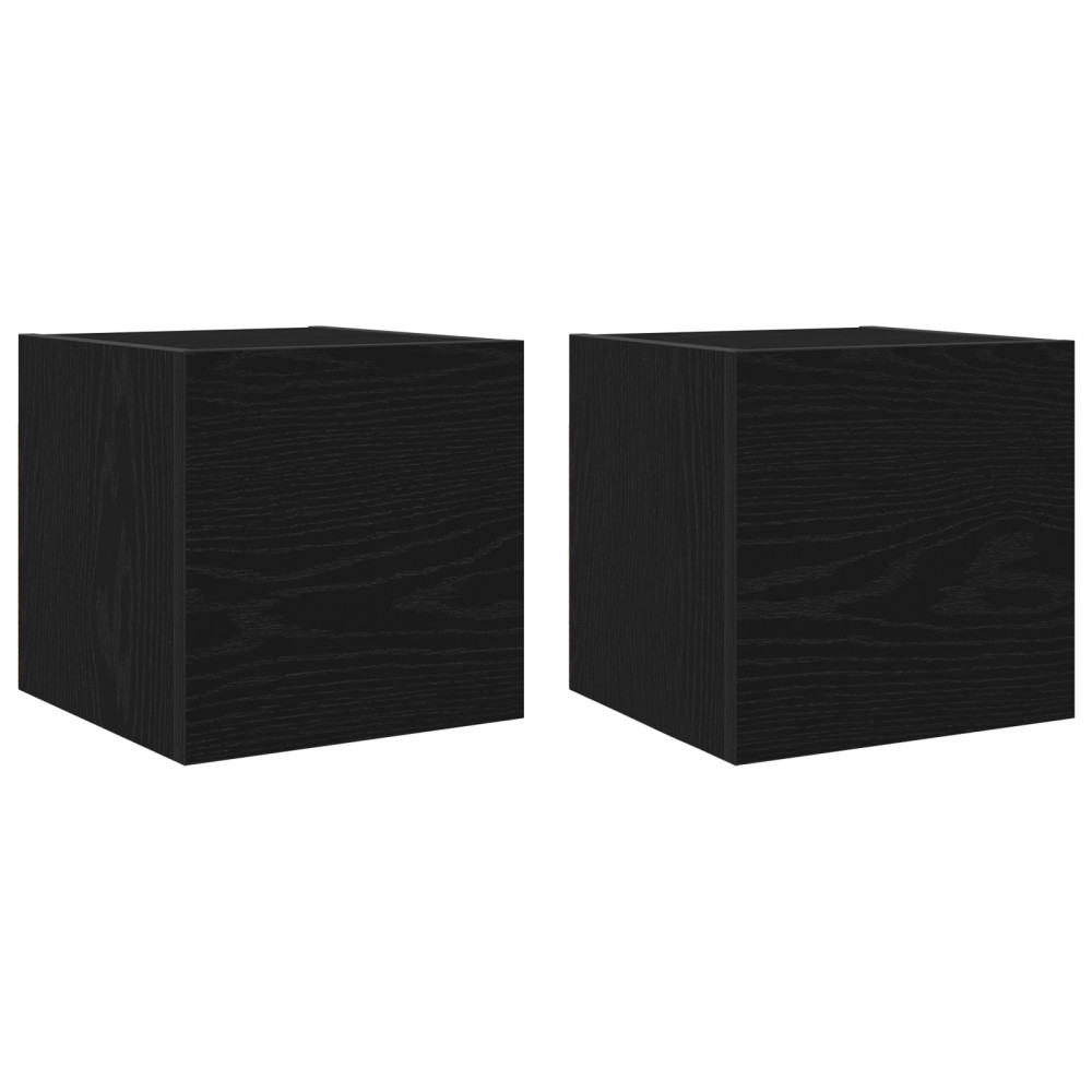 Produktbild för TV-bänkset 7 pcs Svart Ek 100 x 30 x 30 cm Konstruerat trä