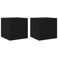 Produktbild för TV-bänkset 7 pcs Svart Ek 100 x 30 x 30 cm Konstruerat trä
