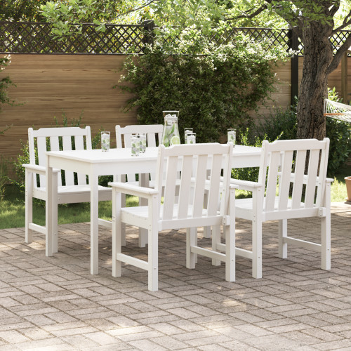 vidaXL Trädgård Stol 4 pcs Vit 65.5 x 59 x 88 cm polyeten