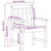 Produktbild för Trädgård Stol 4 pcs Vit 65.5 x 59 x 88 cm polyeten