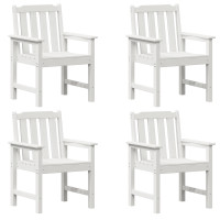Produktbild för Trädgård Stol 4 pcs Vit 65.5 x 59 x 88 cm polyeten