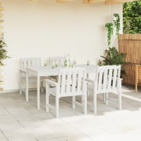 Produktbild för Trädgård Stol 4 pcs Vit 65.5 x 59 x 88 cm polyeten